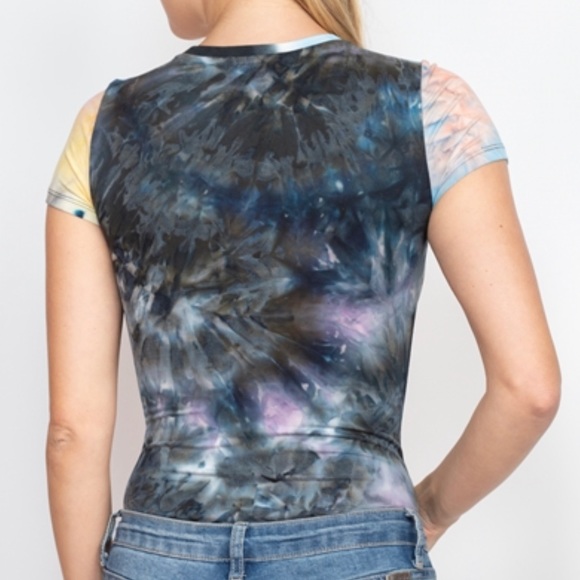 Popular 21 Tie-Dye Short-Sleeved Bodysuit - Picture 2 of 9